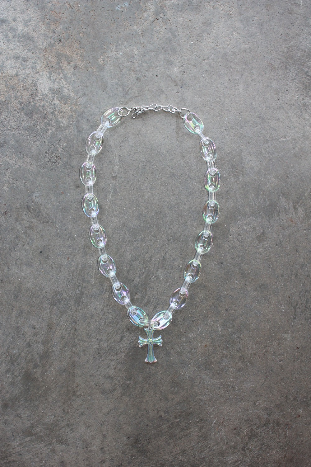 Small Iridescent Cross Chain