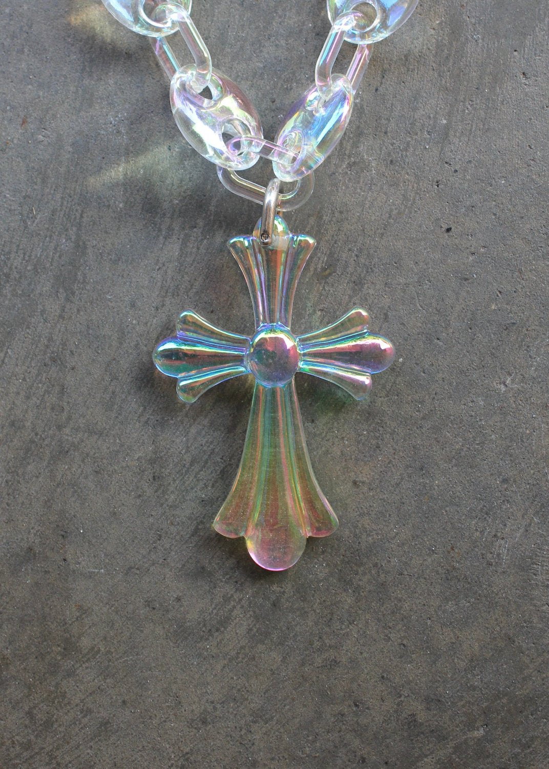 Iridescent Cross Chain